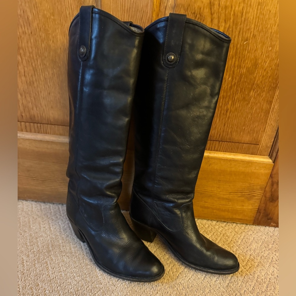 Black Jackie Button Frye Boots